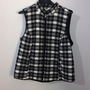 Black and white plaid vest